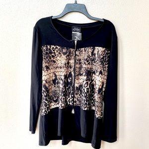 Artex Animal Print Zip Jacket